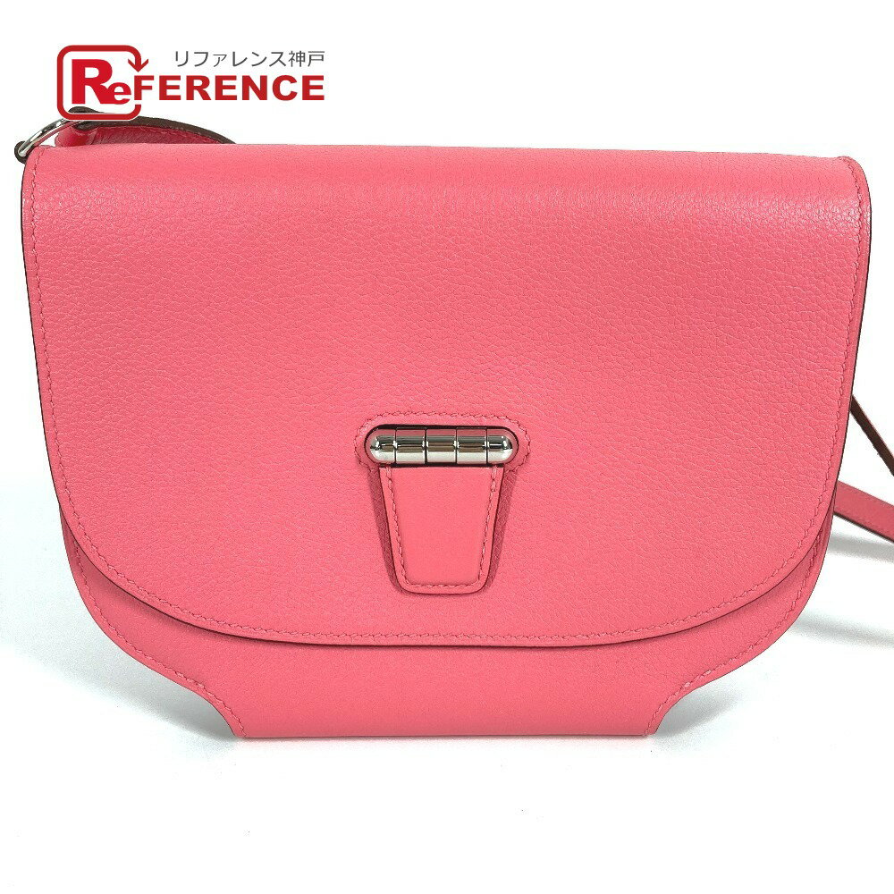 HERMES エルメス ミニ コンヴォワイユール フラップ ポシェット 斜め掛け カバン ショルダーバッグ レザー レディース ピンク 【中古】