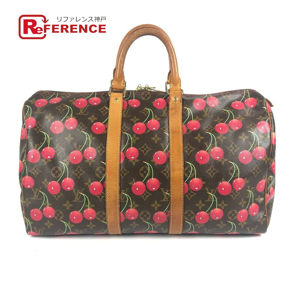 LOUIS VUITTON ルイヴィトン M95011 モノグラムチェリー 村上隆 キーポル45 キーポル 45 カバン 旅行バッグ トラベルバッグ ボストンバッグ モノグラムチェリーキャンバス レディース ブラウン 【中古】