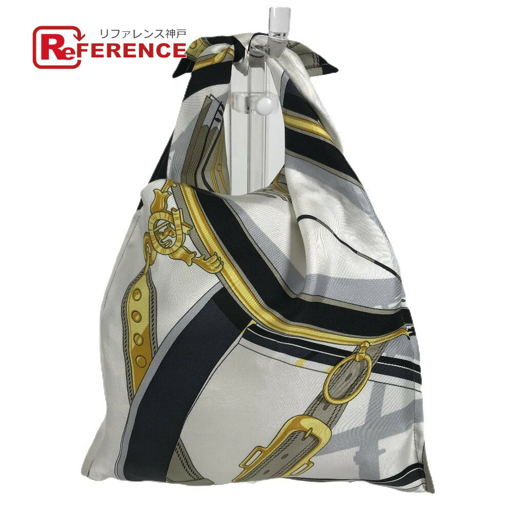 HERMES エルメス プティアッシュ petit h ティアッシュ フロシキ PM ポーチ カバン フロシキ ハンドバッグ シルク レディース ホワイト 【中古】