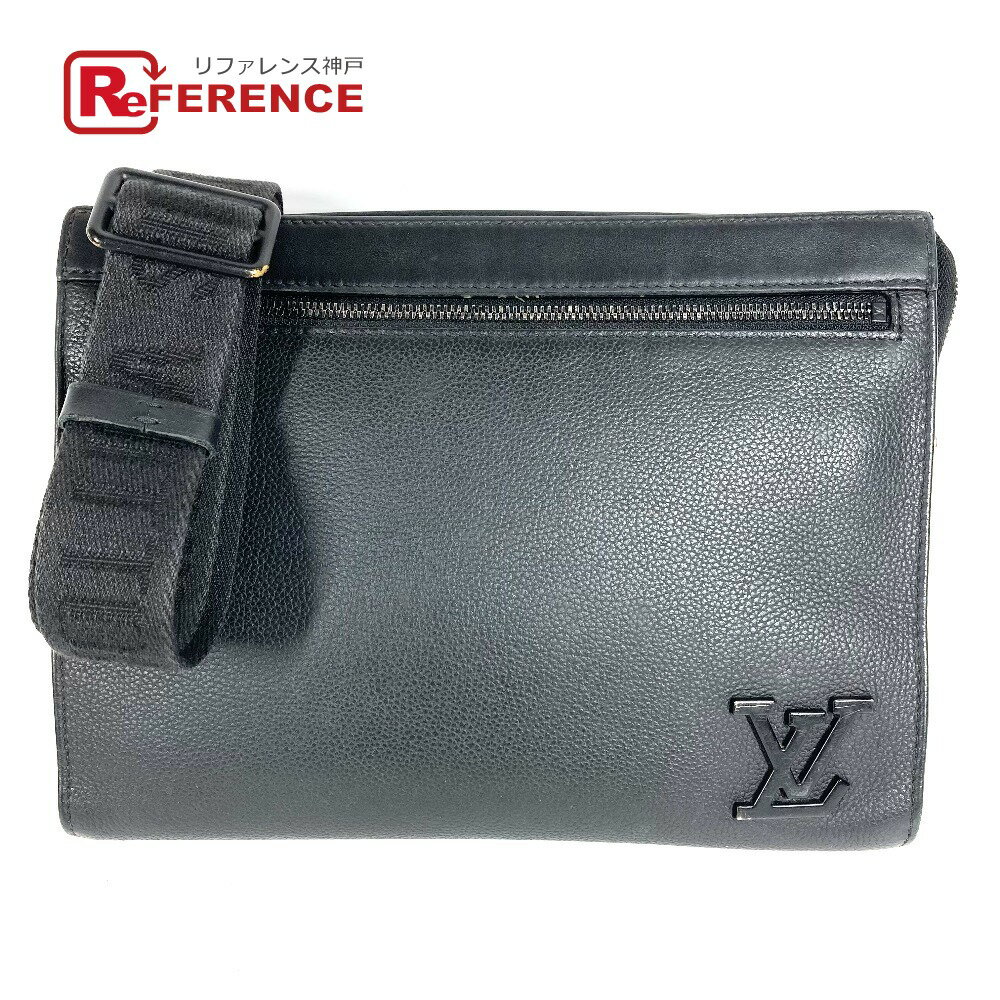 乐天商城 - LOUIS VUITTON ルイヴィトン M59329 アエログラム メッセンジャーヴォワヤージュ カバン 斜め掛け ポシェット 2WAYバッグ クラッチバッグ ショルダーバッグ レザー ユニセックス ブラック 【中古】
