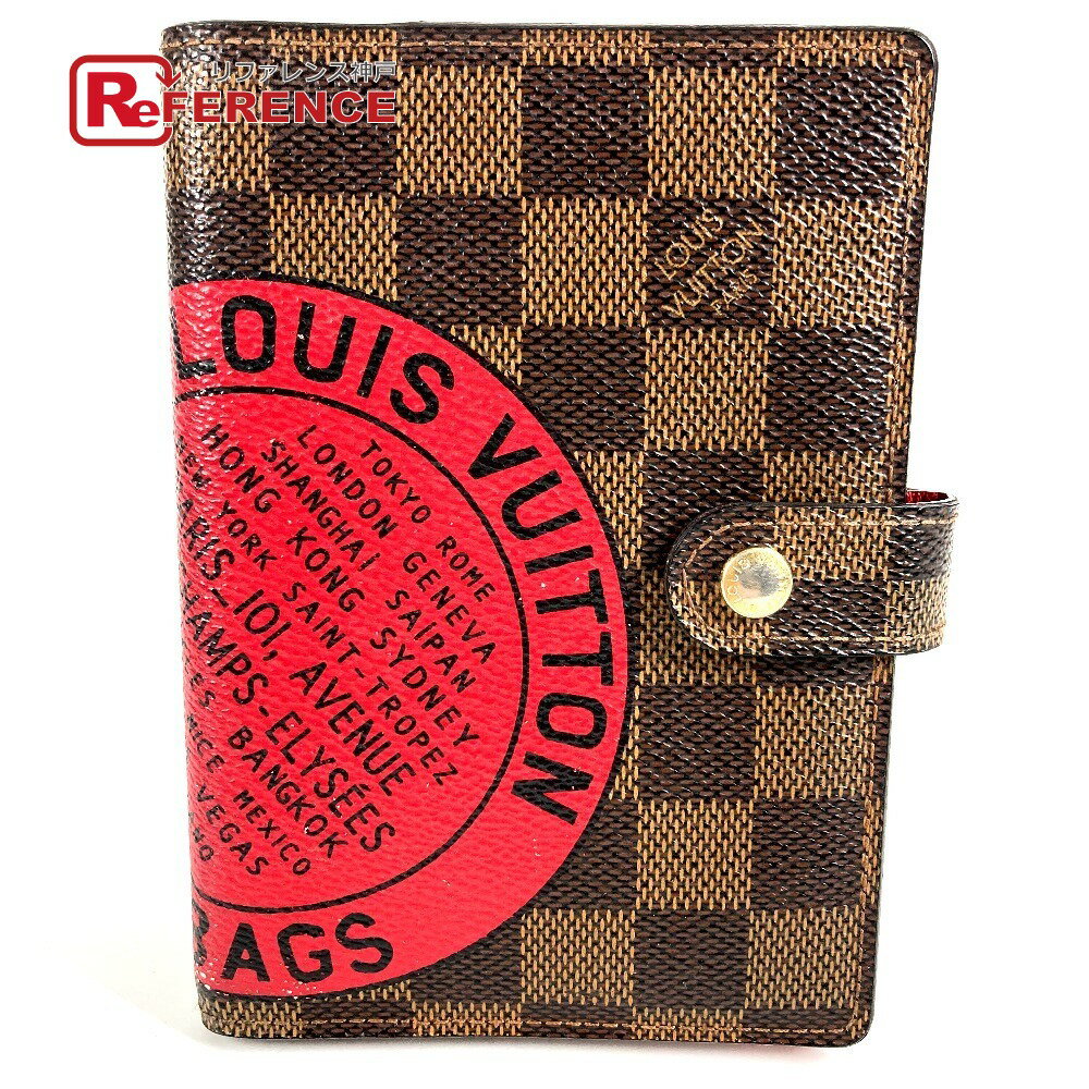 LOUIS VUITTON ルイヴィトン R21040 ダミエ アジェンダPM T＆B ロゴ システム手帳 ステーショナリー 手帳カバー ダミエキャンバス ユニセックス エベヌ ブラウン 【中古】