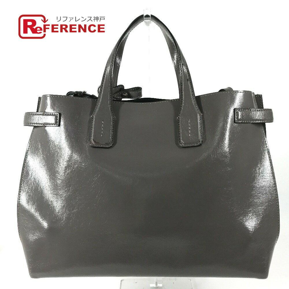 BURBERRY バーバリー 8006616 ビジネスバッグ ロゴ 2WAYバッグ ショルダーバッグ トートバッグ ハンドバッグ レザー ユニセックス グレー 【中古】