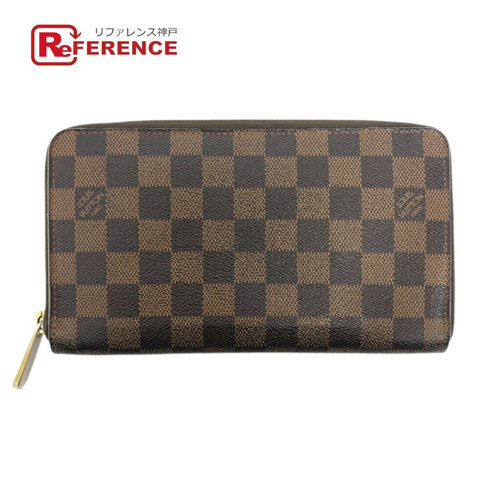 N - LOUIS VUITTON ルイヴィトン N60003 ジッピーオーガナイザー ラウンド 長財布 ラウンドジップ 長財布 ダミエキャンバス レディース エベヌ ブラウン 【中古】
