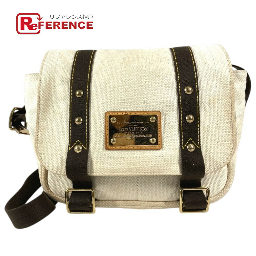 LOUIS VUITTON ルイヴィトン M40042 アンティグア ブザスPM アンティグア ブザス PM メッセンジャー 斜め掛けバッグ ショルダーバッグ ショルダーバッグ キャンバス ユニセックス エクリュ ホワイト 【中古】