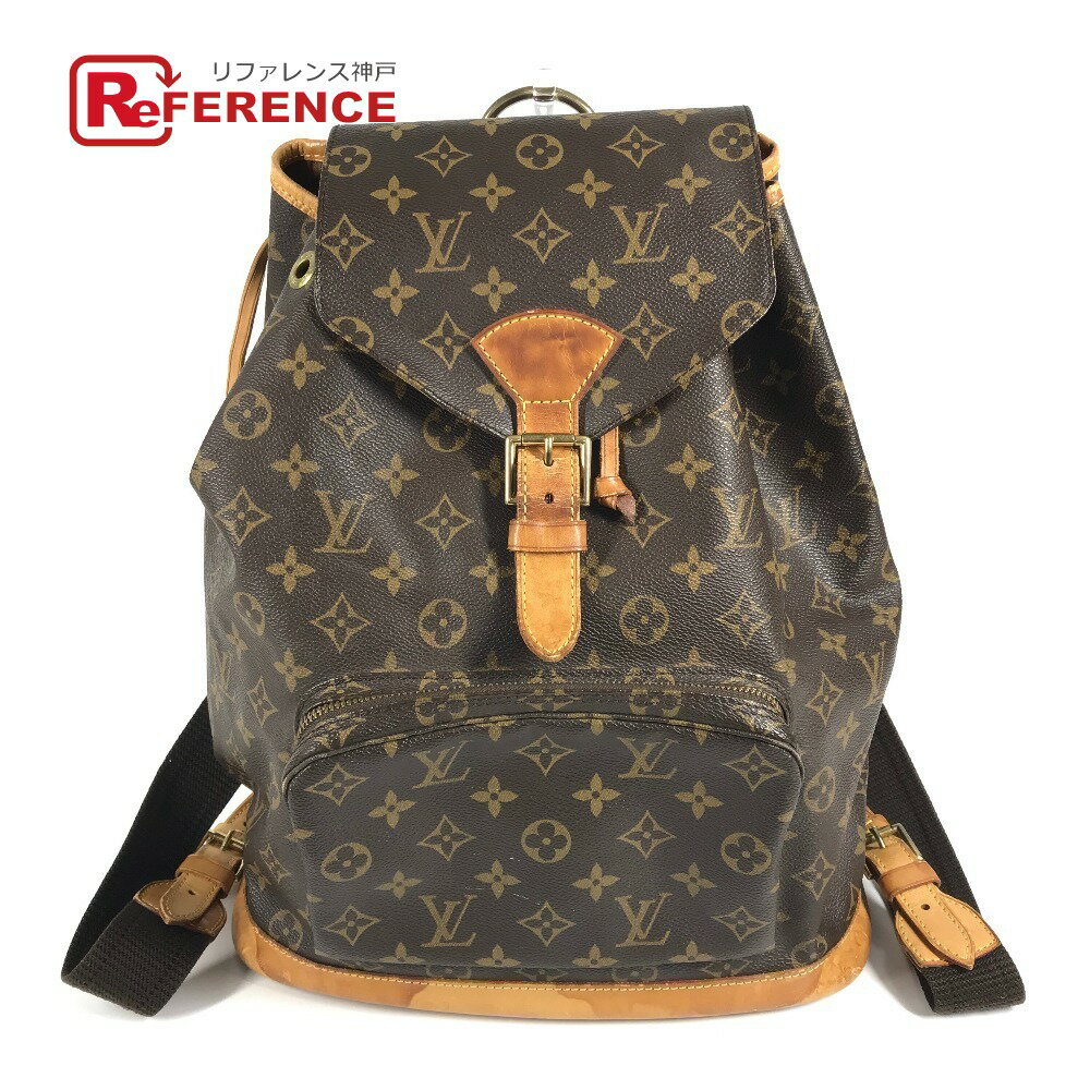 LOUIS VUITTON ルイヴィトン M51135 モノグラム モンスリGM モンスリ GM バックパック カバン リュックサック レディース ブラウン 【中古】