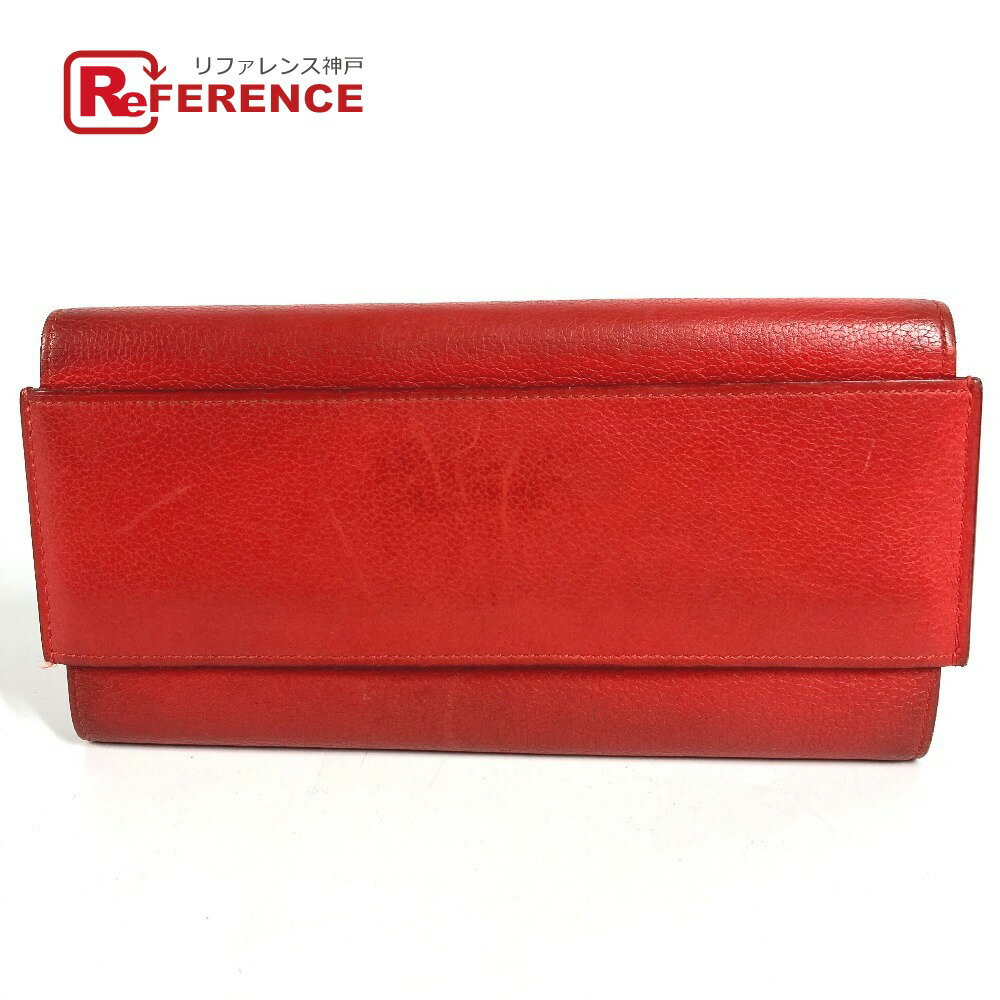 樂天商城 - HERMES エルメス パッサンロング パッサン ロング ロングウォレット コインケース付き 小銭入れ 長財布 レザー レディース レッド 【中古】
