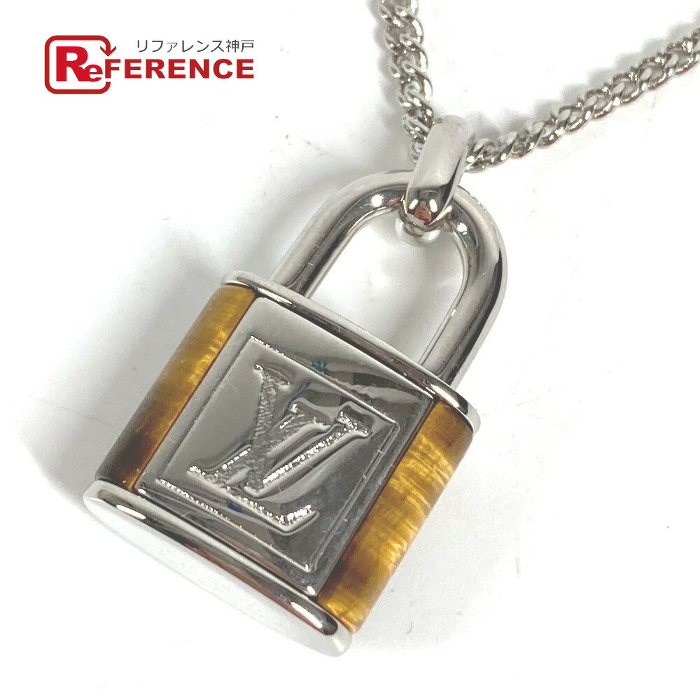LOUIS VUITTON ルイヴィトン M62668 コリエ LVストーン タイガーアイ ペンダント ネックレス アクセサリー チェーン ネックレス メタル ユニセックス シルバー 【中古】