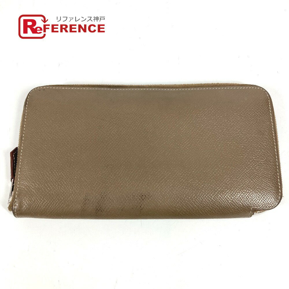 A, E, H, I, L, V, Y - HERMES エルメス アザップロング シルクイン アザップロングシルクイン 財布 ロングウォレット ラウンドファスナー 長財布 エプソン ユニセックス エトゥープ グレー 【中古】