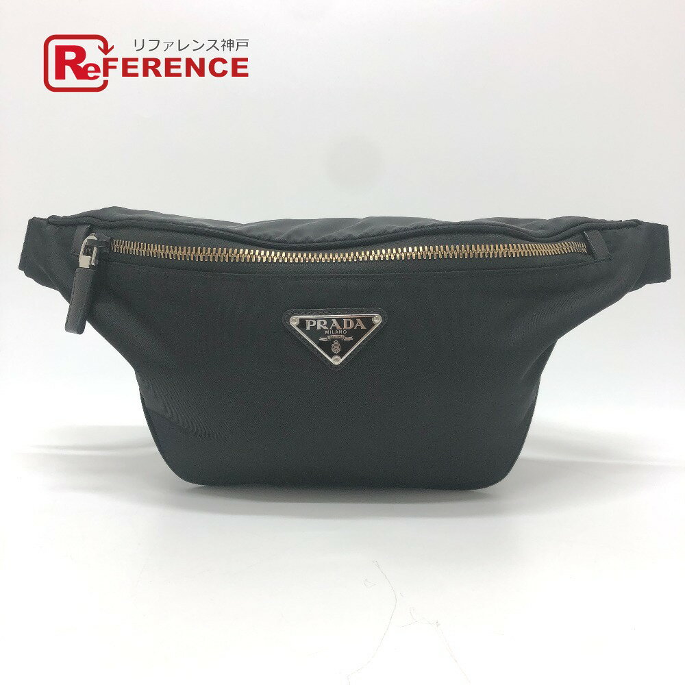 PRADA - PRADA プラダ VL033 トライアングルプレート ウエストバッグ カバン バッグ ボディバッグ ナイロン レディース ブラック 【中古】