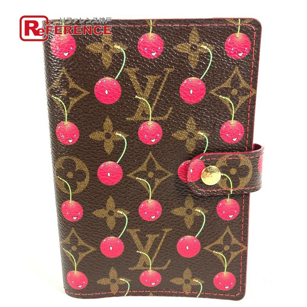 LOUIS VUITTON ルイヴィトン R21023 モノグラムチェリー アジェンダPM アジェンダ PM システム手帳 村上隆 ステーショナリー 手帳カバー モノグラムチェリーキャンバス レディース ブラウン 【中古】