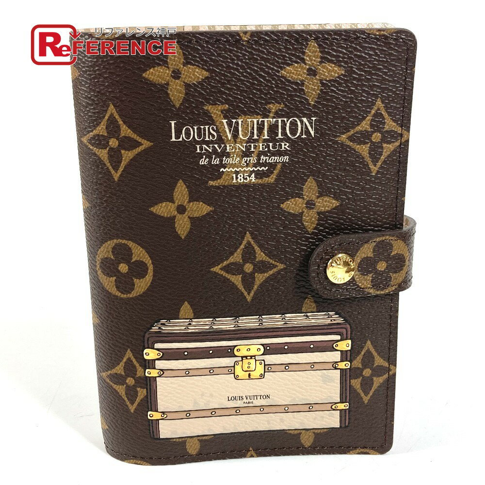LOUIS VUITTON - LOUIS VUITTON ルイヴィトン R20028 モノグラムトランク＆ロック アジェンダPM システム手帳 ステーショナリー 手帳カバー モノグラムキャンバス ユニセックス ブラウン 【中古】