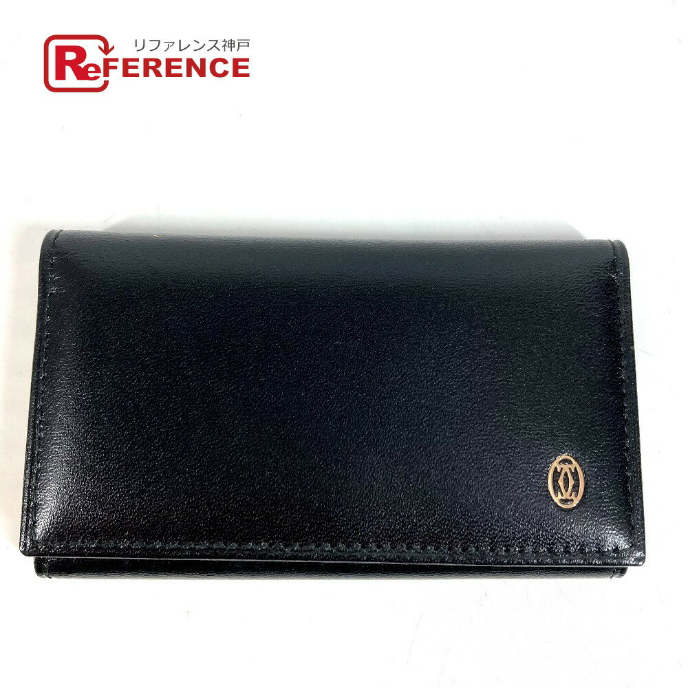 CARTIER - CARTIER カルティエ パシャ ロゴ 6連 6P 鍵 キーケース レザー ユニセックス ブラック 【中古】