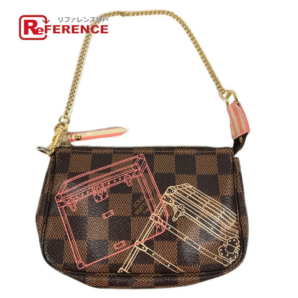 樂天商城 - LOUIS VUITTON ルイヴィトン N41433 ダミエ ミニポシェットアクセソワール カバン アクセサリーポーチ チェーンバッグ ハンドバッグ ダミエキャンバス ユニセックス エベヌ ブラウン 【中古】