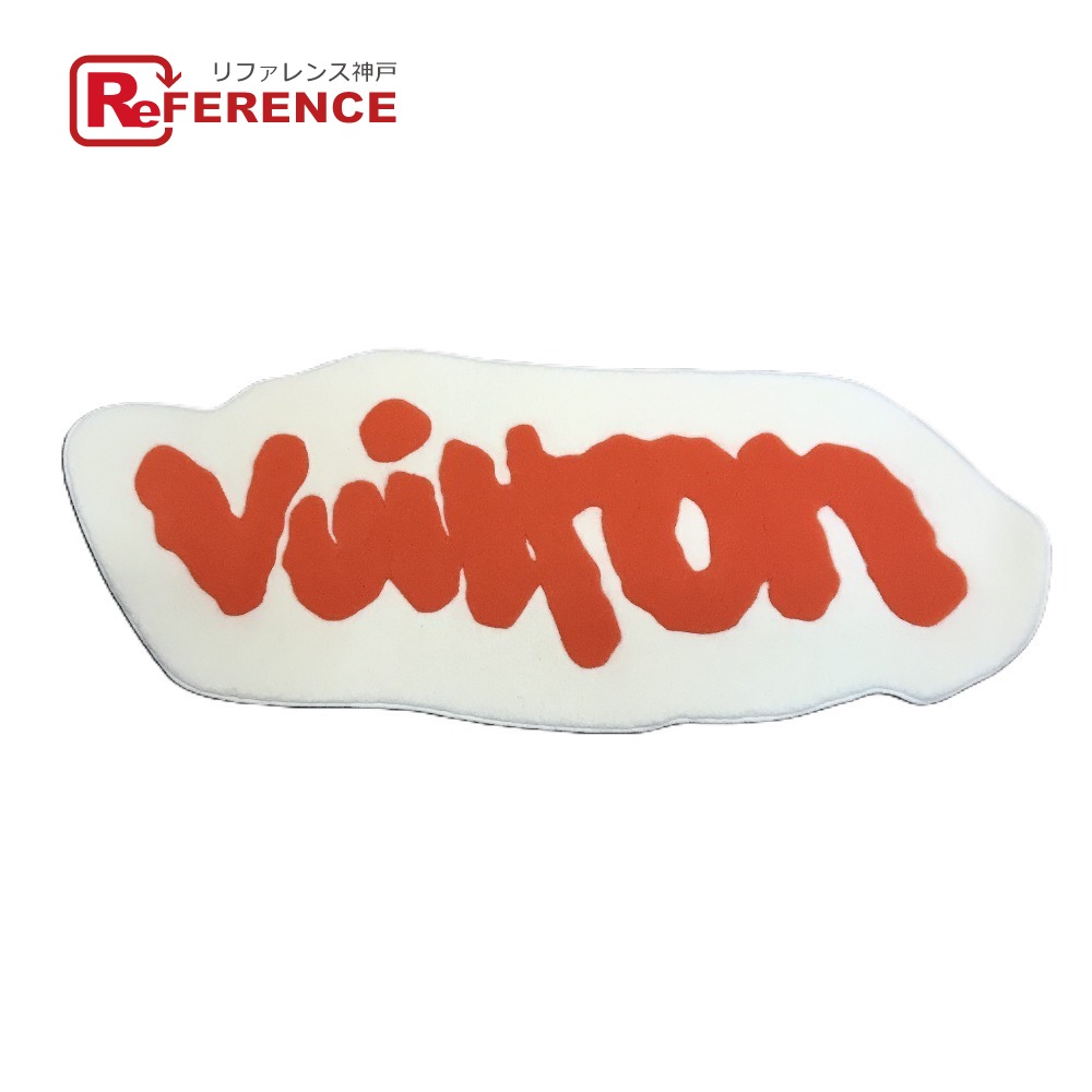 LOUIS VUITTON ルイヴィトン GI0796 グラフィティ ロゴ バイカラー ラグマット マット 絨毯 インテリア カーペット オブジェ ウール ユニセックス ホワイト 【中古】