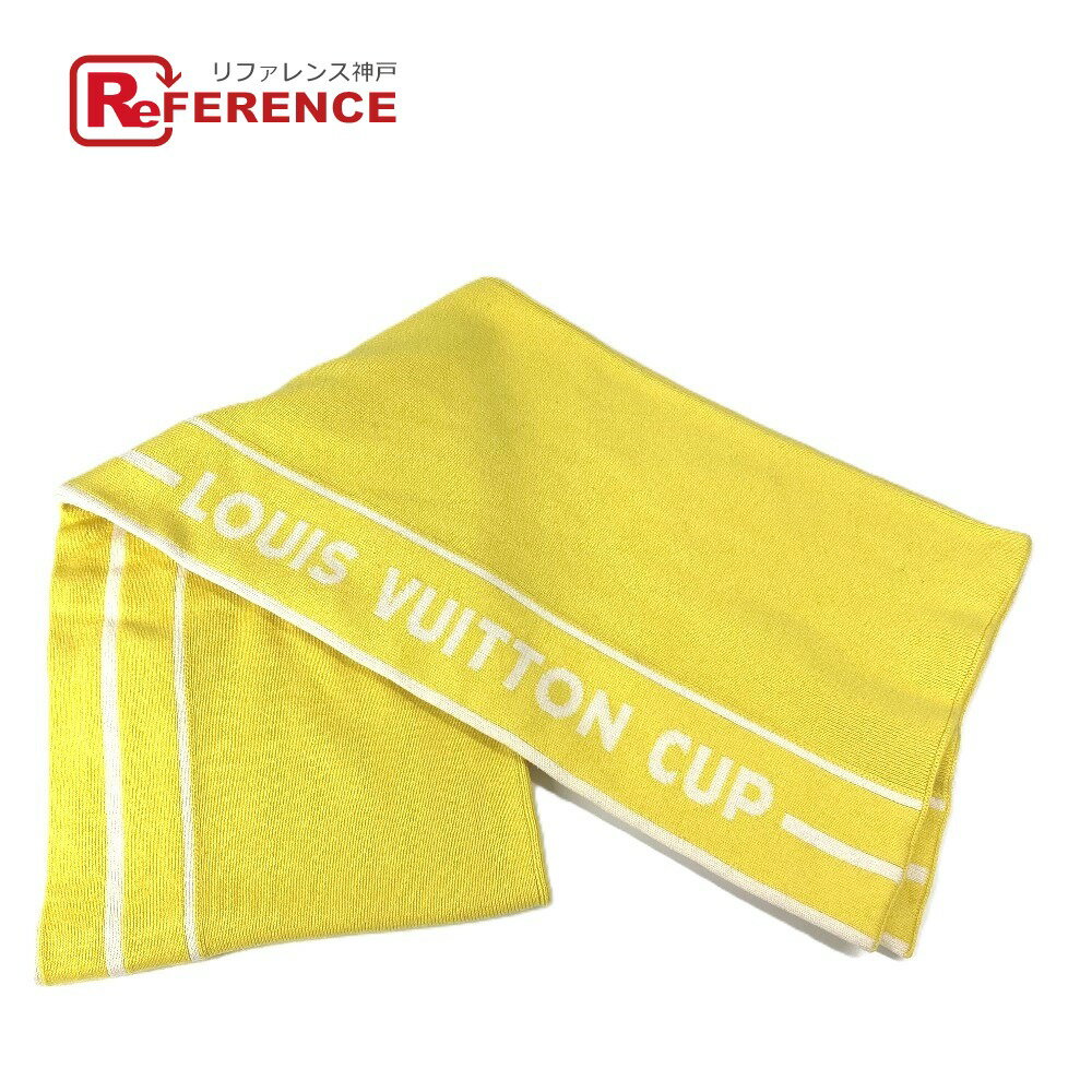 Cashmere - LOUIS VUITTON ルイヴィトン LVCUP ルイヴィトンカップ ロゴ マフラー コットン /カシミヤ ユニセックス イエロー 【中古】