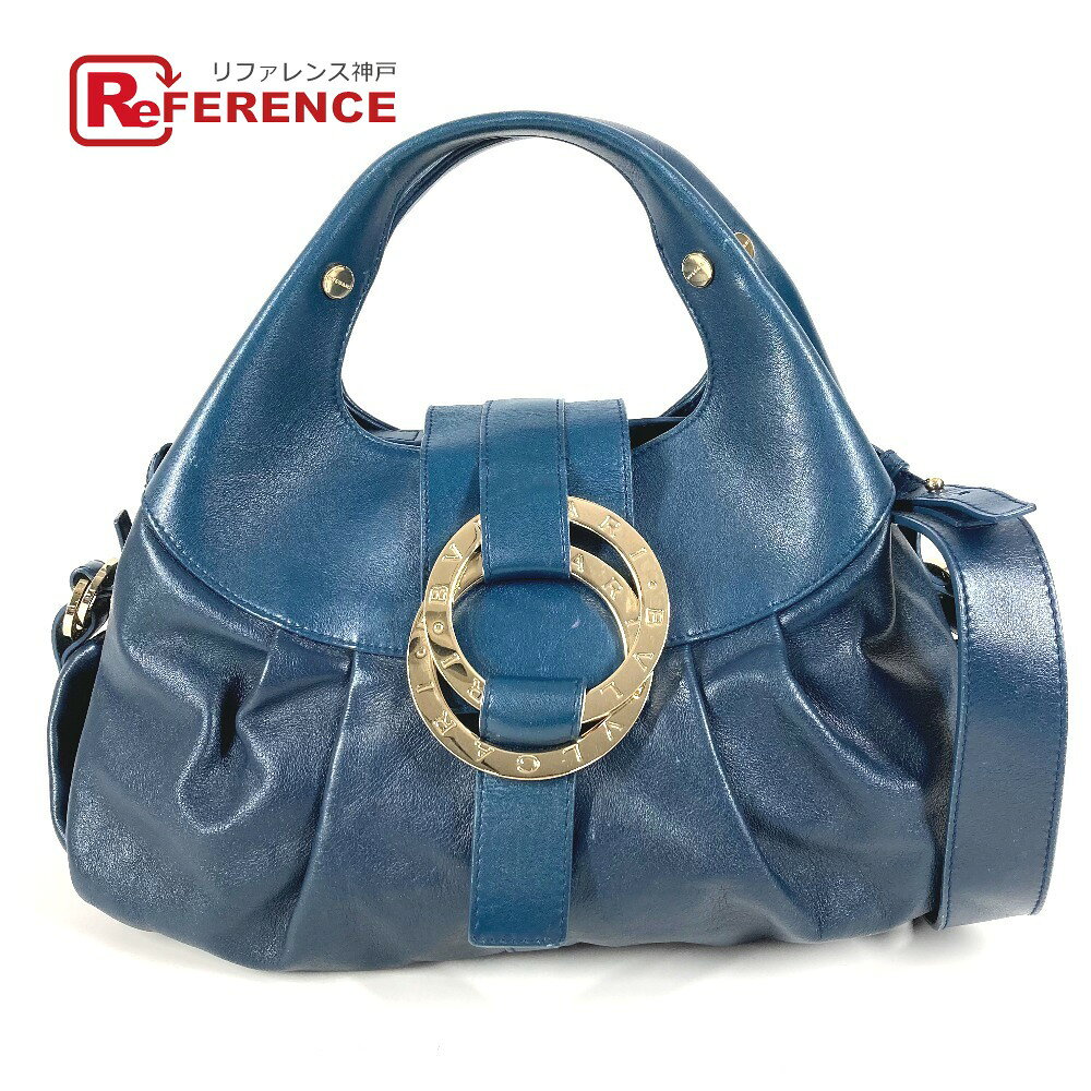 ☆中古・美品☆ BVLGARI ブルガリ チャンドラ ブラックレザー ゴールド 