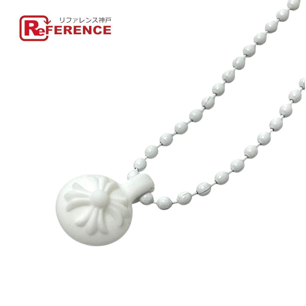 CHROME HEARTS クロムハーツ クロスボール アクセサリー ネックレス ラバー メンズ ホワイト 未使用 【中古】