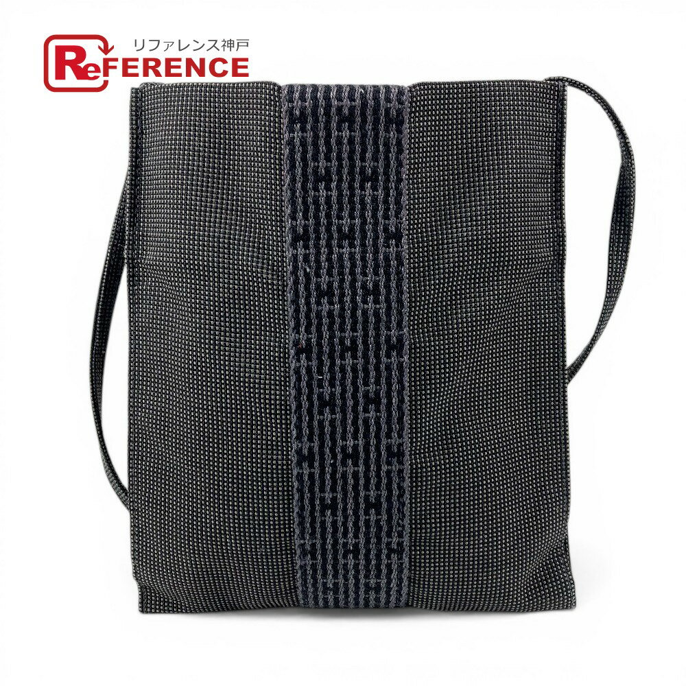 Rakuten - HERMES エルメス エールライン ポシェット カバン バッグ 斜め掛け ポシェット ショルダーバッグ キャンバス ユニセックス グレー 【中古】