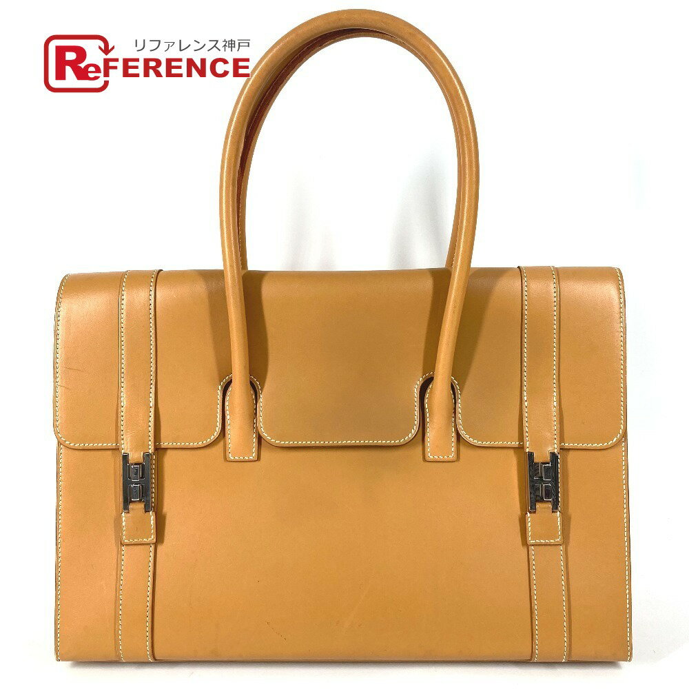 Rakuten - HERMES エルメス H金具 ドラッグ37 ドラッグ 37 カバン トートバッグ ビジネスバッグ ハンドバッグ ボックスカーフ ユニセックス ナチュラル ベージュ 【中古】
