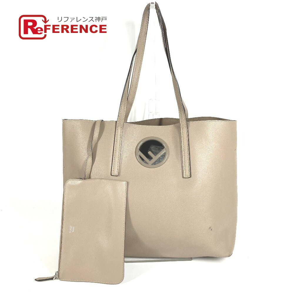 樂天商城 - FENDI フェンディ ポーチ付き ロゴ エフイズ カバン 肩掛け トートバッグ ショルダーバッグ レザー ユニセックス ベージュ 【中古】