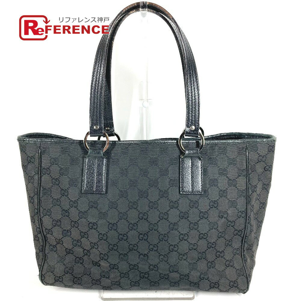 GUCCI グッチ 113017 ロゴ GG カバン 肩掛け トートバッグ ショルダーバッグ GGキャンバス/レザー ユニセックス ブラック 【中古】