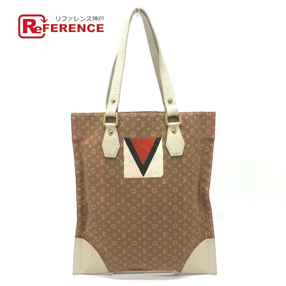 LOUIS VUITTON ルイヴィトン M40022 モノグラム ミニ イニシャル タンジェ 肩掛け ショルダーバッグ カバン 縦型 トートバッグ レザー/キャンバス レディース ベージュ 【中古】