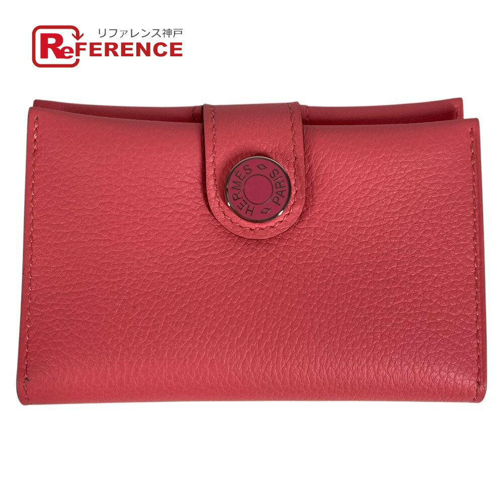 中古 エルメス HERMES レディース 二つ折り財布 ローズアザレ/クレ エバーカラー エルメス HERMES ドゴン デュオ ウォレット C刻印 ローズアザレ SV金具
