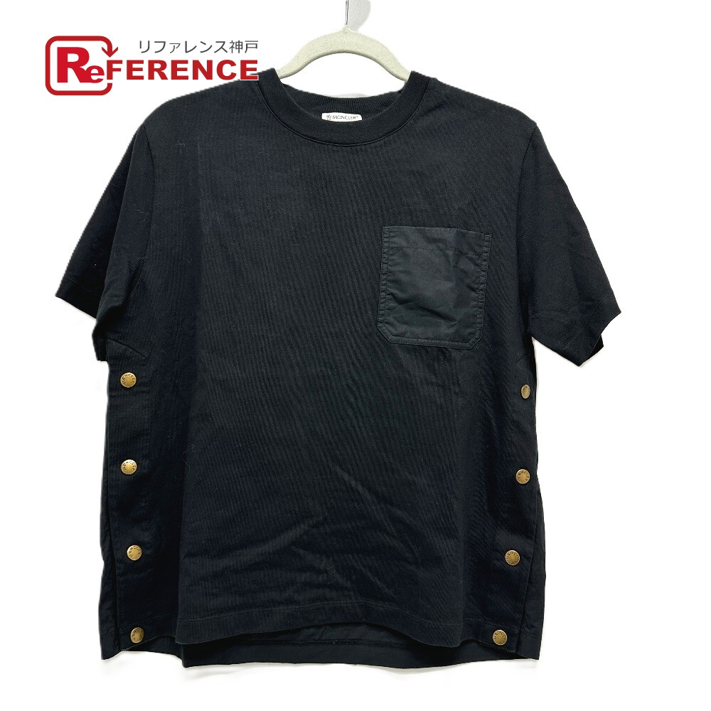 Rakuten - MONCLER モンクレール C-SCOM-24-35846 胸ポケット サイドボタン アパレル 半袖Tシャツ コットン レディース ブラック 【中古】