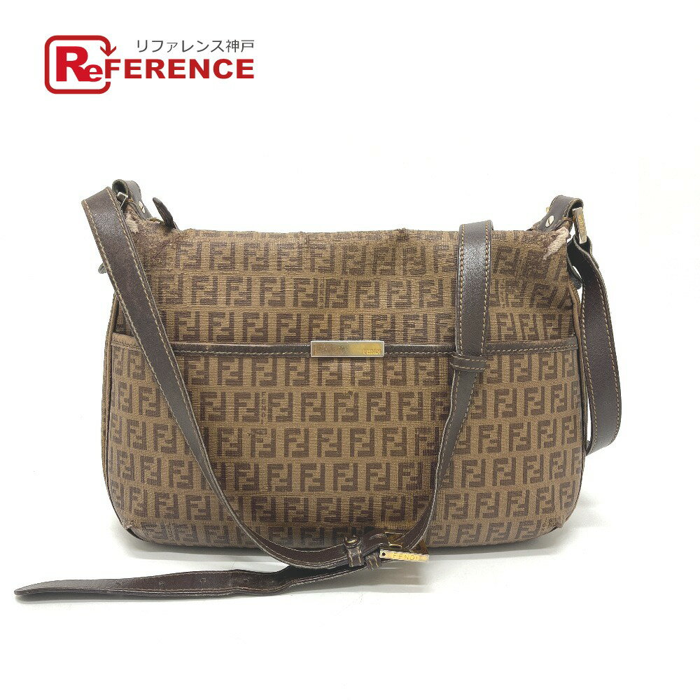 Rakuten - FENDI フェンディ 8BT206 モノグラ ズッキーノ ロゴ カバン 斜め掛け ポシェット ショルダーバッグ PVC ユニセックス ベージュ 【中古】