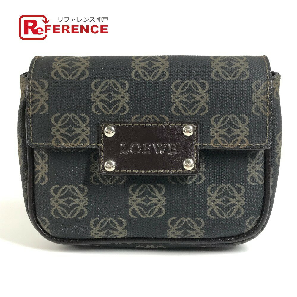 LOEWE - LOEWE ロエベ アナグラム ロゴ ウエストバッグ ボディバッグ カバン ポーチ PVC/レザー ユニセックス ブラウン 【中古】