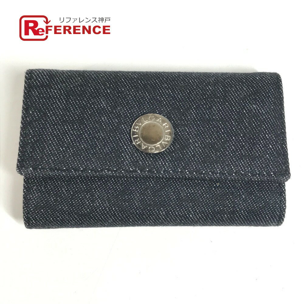 Rakuten - BVLGARI ブルガリ ロゴ デニム 6連 6P 鍵 キーケース デニム /レザー ユニセックス ブラック 【中古】