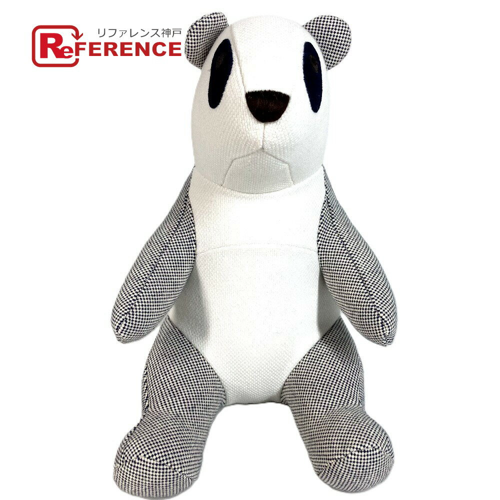 Rakuten - HERMES エルメス H103882M 人形 オブジェ ぬいぐるみ パンダ エミール エポぺ ぬいぐるみ コットン キッズ ブルーインディゴ ネイビー 【中古】
