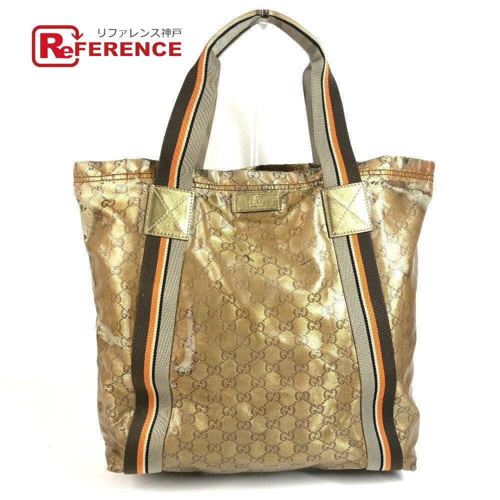 GUCCI グッチ 189669 GGクリスタル ロゴ ショルダーバッグ 肩掛け カバン トートバッグ コーティングキャンバス ユニセックス ゴールド 【中古】