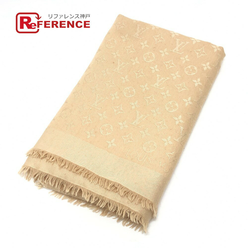 LOUIS VUITTON - LOUIS VUITTON ルイヴィトン M71360 ショール モノグラム デュンヌ 大判 ストール ファッション小物 ショール シルク /ウール レディース ベージュ 【中古】