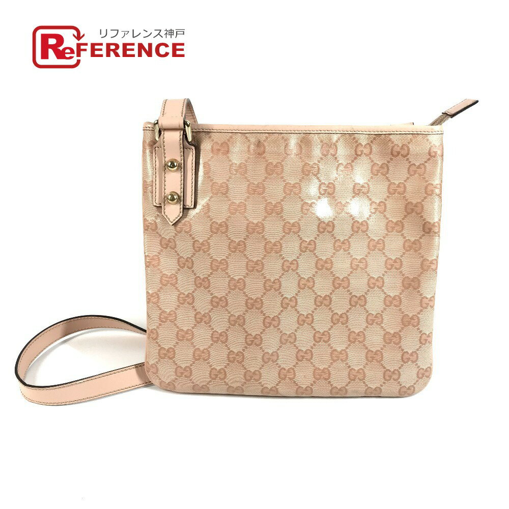 Rakuten - GUCCI グッチ 257246 GG ロゴ 斜め掛け ポシェット ショルダーバッグ レザー/コーティングキャンバス ユニセックス ピンク 【中古】