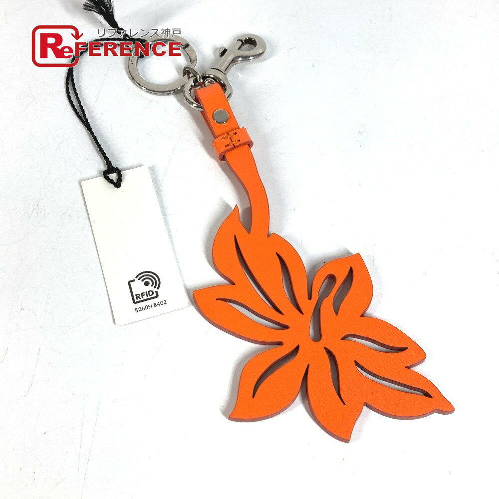 樂天商城 - GUCCI グッチ 822098 フラワー 花 バッグチャーム チャーム キーホルダー レザー ユニセックス オレンジ 未使用 【中古】