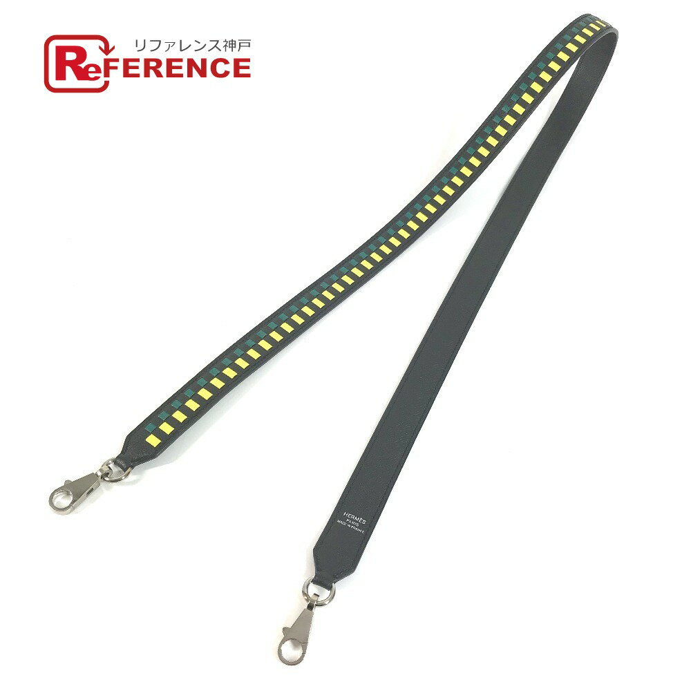 Rakuten - HERMES エルメス バンドリエールトレサージュドゥキュイール バンドリエール アクセサリー ショルダーストラップ エプソン ユニセックス ブラック 【中古】