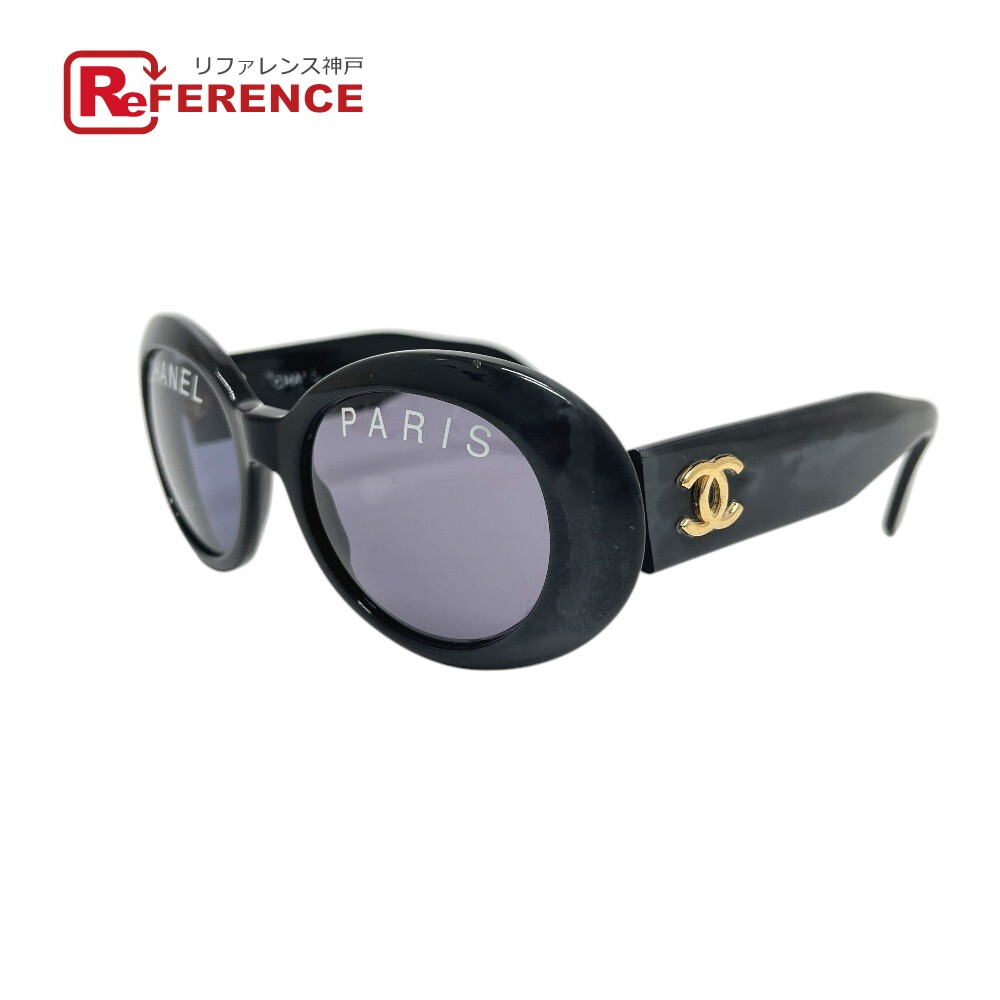 Rakuten - CHANEL シャネル 01947 94305 CHANEL PARIS ロゴ アイウェア サングラス プラスチック レディース ブラック 【中古】
