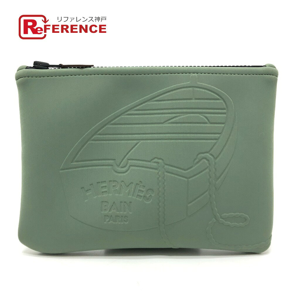 樂天商城 - HERMES エルメス ネオバン タラサ PM タラサPM 小物 収納 小物入れ フラット ポーチ ナイロン レディース カーキ 新品同様 【中古】