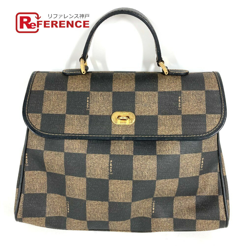樂天商城 - FENDI フェンディ ヴィンテージ ペカン ロゴ カバン トートバッグ ハンドバッグ レザー/PVC ユニセックス ブラウン 【中古】