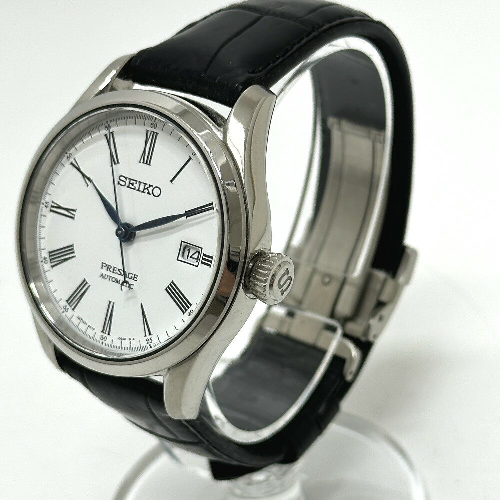 SEIKO セイコー 6R15-03V0 プレサージュ デイト 自動巻き 腕時計 SS メンズ シルバー 【中古】