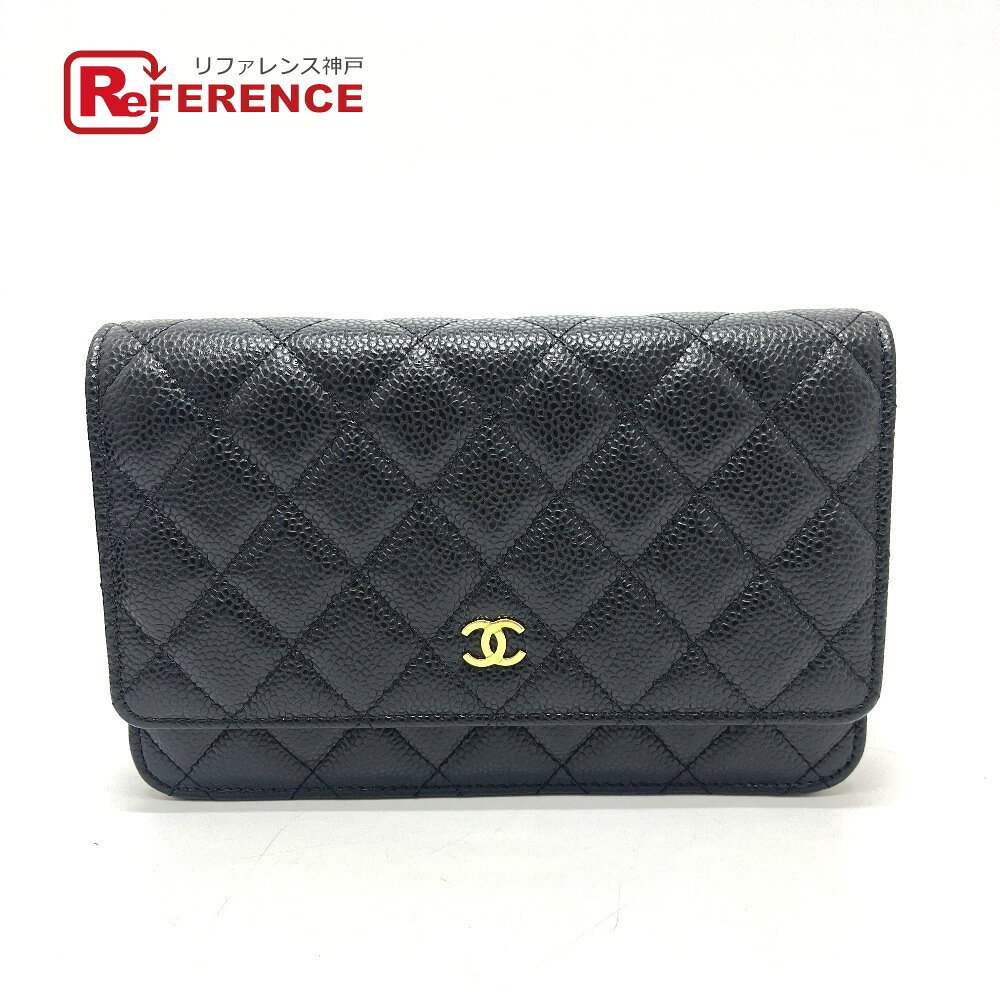 CHANEL シャネル AP0250 ココマーク チェーンウォレット カバン バッグ ショルダーバッグ キャビアスキン レディース ブラック 未使用 