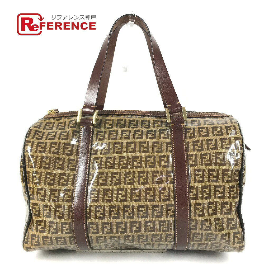 FENDI フェンディ ヴィンテージ ズッカ ロゴ ズッキーノ カバン ミニボストンバッグ ハンドバッグ コーティングキャンバス /レザー ユニセックス ブラウン 