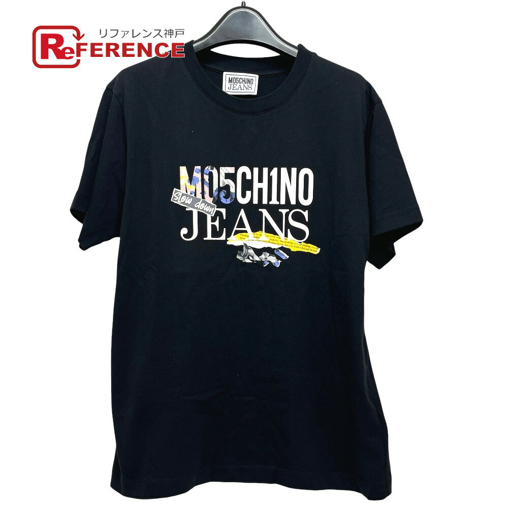 MOSCHINO モスキーノ 251K1A07113229 モスキーノジーンズ プリント アパレル 半袖Tシャツ コットン レディース ブラック 新品同様 