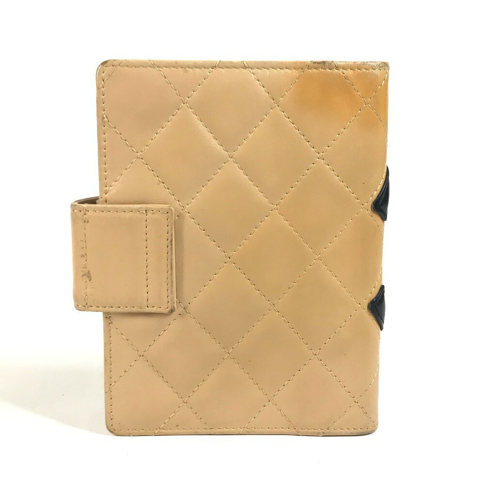 CHANEL シャネル カンボンライン CC ココマーク ロゴ 2つ折り システム手帳 ステー...