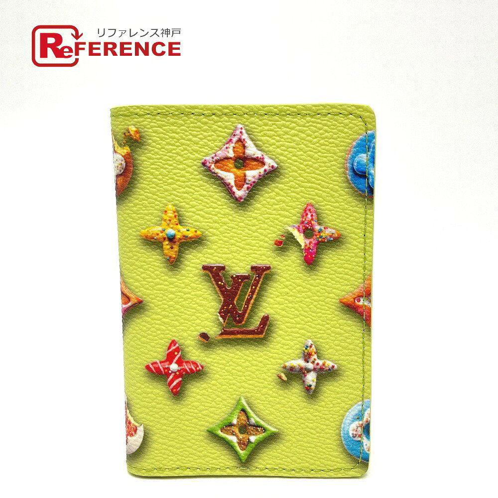 LOUIS VUITTON ルイヴィトン M28044 LV × TM 村上隆コラボ オーガナイザー・ドゥ ポッシュ モノグラム・ドーナツ キャンバス カードケース レザー レディース ピスタチオグリーン 【新品】