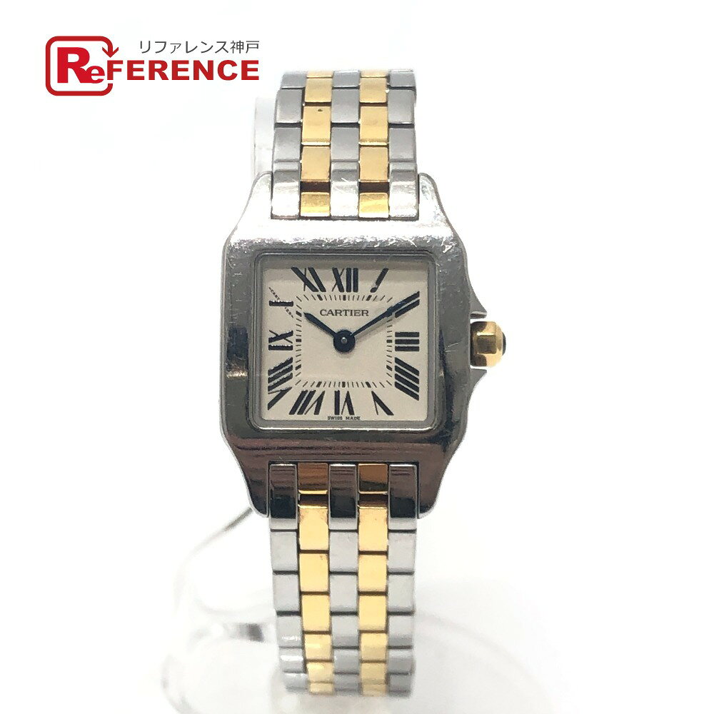 CARTIER カルティエ W25066Z6 サントスドゥモワゼル SM クォーツ ウォッチ コンビ 腕時計 SS/18K レディース シルバー 【中古】