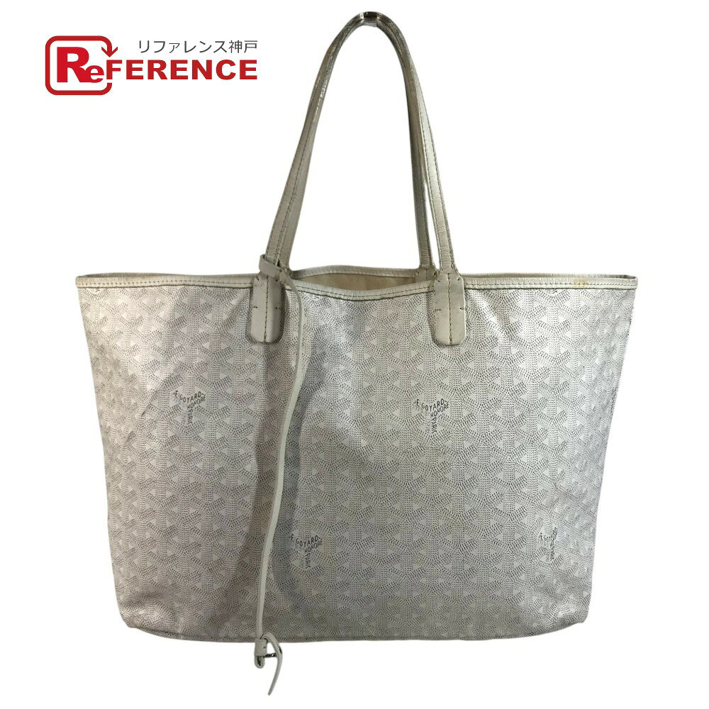 GOYARD ゴヤール 肩掛け サンルイPM サンルイ PM ロゴ ショルダーバッグ トートバッグ PVC/レザー レディース ホワイト 【中古】