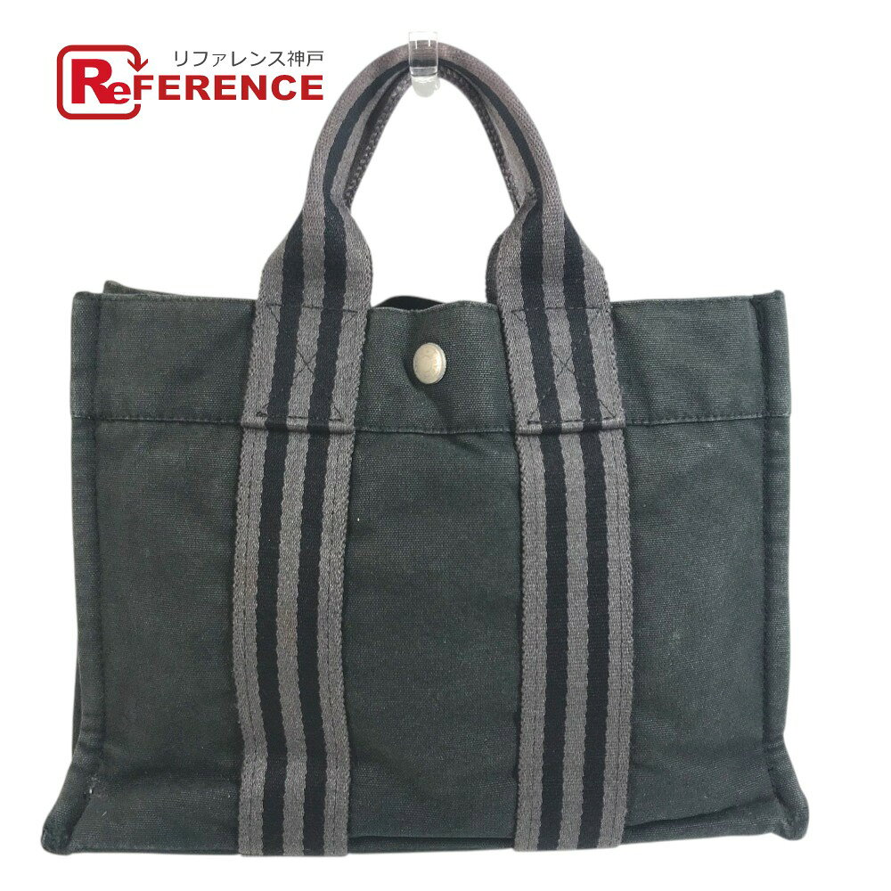 HERMES エルメス フールトゥPM フールトゥ PM トートバッグ カバン ハンドバッグ コットン ユニセックス ブラック 【中古】