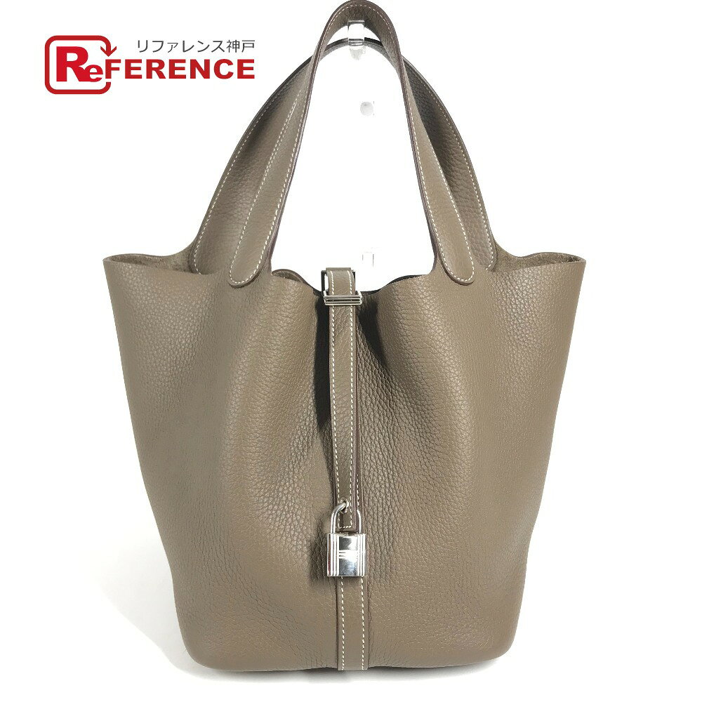 HERMES エルメス ピコタンロック MM 22 ピコタンロックMM ハンドバック カバン ハンドバッグ トリヨンクレマンス ユニセックス エトゥープ グレー 【中古】